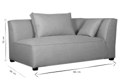 Miliboo Canapé Design|Canapé D'angle-Module d'angle gauche pour canapé en tissu beige naturel PLURIEL