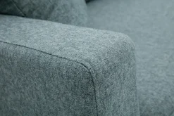 Miliboo Canapé Design|Voir Tous Les Canapés-Méridienne scandinave en tissu vert de gris et bois clair massif L190 cm BERTILLE