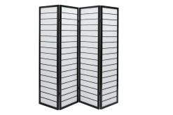 Miliboo Paravent-Paravent japonais en bois noir et papier de riz L177 cm GIBON