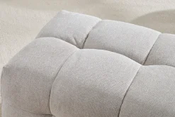 Miliboo Pouf|Pouf-Pouf repose-pieds design en tissu effet velours texturé beige CORTO