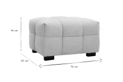 Miliboo Pouf|Pouf-Pouf repose-pieds design en tissu effet velours texturé beige CORTO