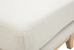 Miliboo Pouf|Pouf-Pouf repose-pieds déhoussable scandinave en tissu beige et bois clair OSLO