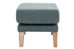 Miliboo Pouf|Pouf-Pouf repose-pieds déhoussable scandinave en tissu vert de gris et bois clair OSLO