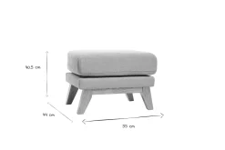 Miliboo Pouf|Pouf-Pouf repose-pieds déhoussable scandinave en tissu vert lagon et bois clair OSLO