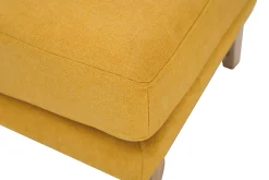 Miliboo Pouf|Pouf-Pouf repose-pieds déhoussable scandinave en tissu effet velours jaune moutarde et bois clair OSLO