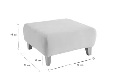 Miliboo Pouf|Pouf-Pouf repose-pieds en tissu effet velours texturé beige et bois clair massif L75 cm ODEON