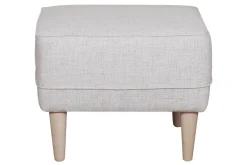 Miliboo Pouf|Pouf-Pouf repose-pieds en tissu gris clair et bois clair PAPEL