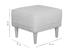Miliboo Pouf|Pouf-Pouf repose-pieds en tissu gris clair et bois clair PAPEL