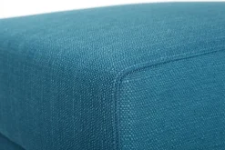 Miliboo Pouf|Pouf-Pouf repose-pieds scandinave en tissu bleu canard et bois clair ULLA