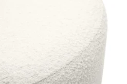 Miliboo Pouf|Pouf-Pouf rond en tissu effet laine bouclée blanc cassé et métal doré D54 cm AMAYA