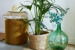 Miliboo Pouf|Pouf-Pouf rond en tissu jaune cumin D40 cm COQ