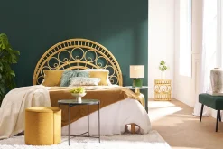 Miliboo Pouf|Pouf-Pouf rond en tissu jaune cumin D40 cm COQ