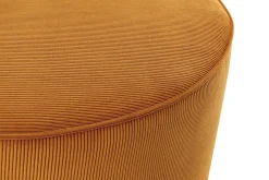 Miliboo Pouf|Pouf-Pouf rond en tissu velours côtelé jaune D70 cm LOUIS