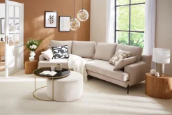 Miliboo Pouf|Pouf-Pouf rond en tissu velours côtelé jaune D70 cm LOUIS