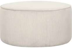Miliboo Pouf|Pouf-Pouf rond en tissu velours côtelé écru D70 cm LOUIS