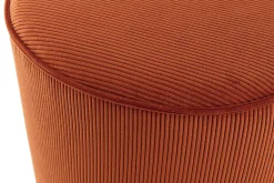 Miliboo Pouf|Pouf-Pouf rond en tissu velours côtelé terre brûlée D40 cm LOUIS