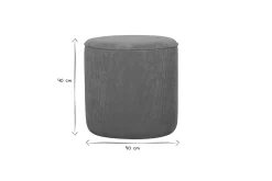 Miliboo Pouf|Pouf-Pouf rond en tissu velours côtelé jaune D40 cm LOUIS