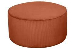 Miliboo Pouf|Pouf-Pouf rond en tissu velours côtelé terre brulée D70 cm LOUIS