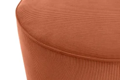 Miliboo Pouf|Pouf-Pouf rond en tissu velours côtelé terre brulée D70 cm LOUIS