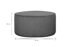 Miliboo Pouf|Pouf-Pouf rond en tissu velours côtelé terre brulée D70 cm LOUIS