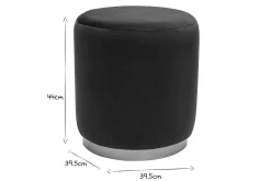 Miliboo Pouf|Pouf-Pouf rond en velours bleu marine et métal doré D40 cm AMAYA