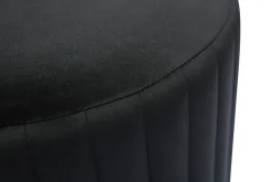 Miliboo Pouf|Pouf-Pouf rond en velours noir et métal doré D40 cm DONA