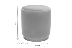 Miliboo Pouf|Pouf-Pouf rond en velours taupe et métal doré D40 cm AMAYA
