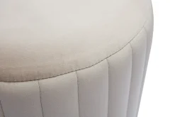 Miliboo Pouf|Pouf-Pouf rond en velours taupe et métal doré D40 cm DONA