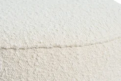 Miliboo Pouf|Pouf-Pouf scandinave rond en tissu effet laine bouclée blanc cassé D40 cm MERIBEL