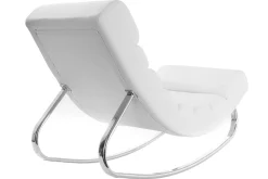 Miliboo Rocking Chair|Voir Tous Les Fauteuils-Rocking chair design blanc et acier chromé TAYLOR