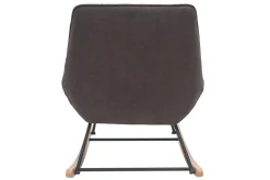 Miliboo Rocking Chair|Voir Tous Les Fauteuils-Rocking chair design en tissu effet velours gris foncé, métal noir et bois clair BILLIE