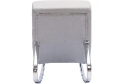 Miliboo Rocking Chair|Voir Tous Les Fauteuils-Rocking chair design en tissu gris clair et acier chromé TAYLOR