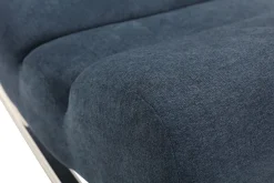 Miliboo Rocking Chair|Voir Tous Les Fauteuils-Rocking chair design en tissu effet velours bleu et acier chromé TAYLOR