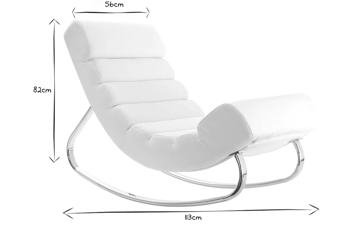 Miliboo Rocking Chair|Voir Tous Les Fauteuils-Rocking chair design noir et acier chromé TAYLOR