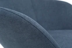 Miliboo Rocking Chair|Voir Tous Les Fauteuils-Rocking chair en tissu effet velours bleu, métal noir et bois clair JHENE