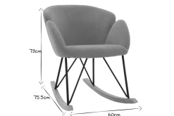 Miliboo Rocking Chair|Voir Tous Les Fauteuils-Rocking chair en tissu effet velours jaune moutarde, métal noir et bois clair RHAPSODY