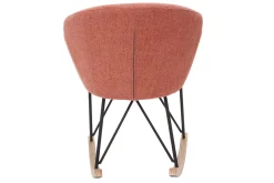 Miliboo Rocking Chair|Voir Tous Les Fauteuils-Rocking chair en tissu effet velours texturé terracotta, métal noir et bois clair RHAPSODY