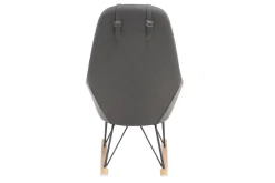 Miliboo Rocking Chair|Voir Tous Les Fauteuils-Rocking chair scandinave en tissu gris foncé, métal noir et bois clair JHENE