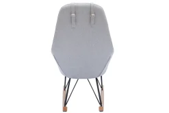 Miliboo Rocking Chair|Voir Tous Les Fauteuils-Rocking chair scandinave en tissu gris, métal noir et bois clair JHENE