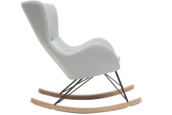 Miliboo Rocking Chair|Voir Tous Les Fauteuils-Rocking chair scandinave en tissu gris clair, métal noir et bois clair ESKUA