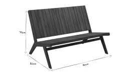 Miliboo Salon De Jardin-Salon de jardin banc 2 places et table basse en bois massif TIDAK