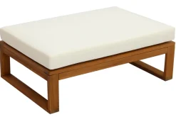 Miliboo Salon De Jardin-Salon de jardin d'angle 6-8 places en bois massif avec coussins déhoussables beige naturel SALSA