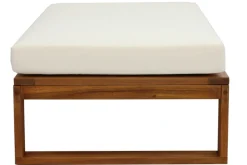 Miliboo Salon De Jardin-Salon de jardin d'angle 6-8 places en bois massif avec coussins déhoussables beige naturel SALSA