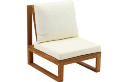 Miliboo Salon De Jardin-Salon de jardin d'angle 6-8 places en bois massif avec coussins déhoussables beige naturel SALSA