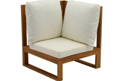 Miliboo Salon De Jardin-Salon de jardin d'angle 6-8 places en bois massif avec coussins déhoussables beige naturel SALSA