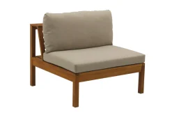 Miliboo Salon De Jardin-Salon de jardin d'angle 6 places en bois massif avec coussins déhoussables taupe BELIZE