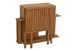 Miliboo Table De Jardin-Set de 2 chaises pliantes et 1 table de balcon rabattable avec rangement en bois massif PRADO