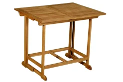 Miliboo Salon De Jardin|Chaise De Jardin-Set d'une table extensible avec rangements et de 4 chaises pliantes en bois massif CARMEN