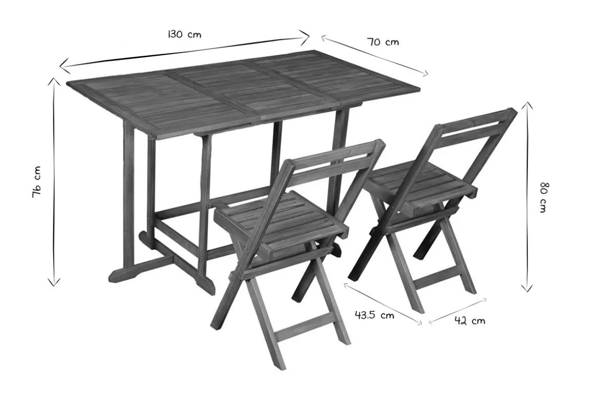 Miliboo Salon De Jardin|Chaise De Jardin-Set d'une table extensible avec rangements et de 4 chaises pliantes en bois massif CARMEN