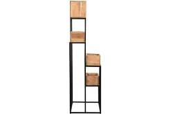 Miliboo Bibliothèque Et Étagère|Bibliothèque Et Étagère-Support de plantes en bois massif et métal noir L43 cm PIANO